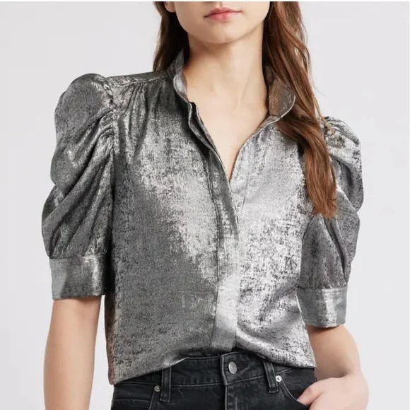 Frame Metallic Silver Women's blouse - Picture 3 of 11